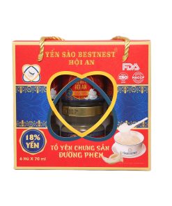 Hộp 6 hũ Tổ yến chưng sẵn BESTNEST HỘI AN 18% Đường Phèn