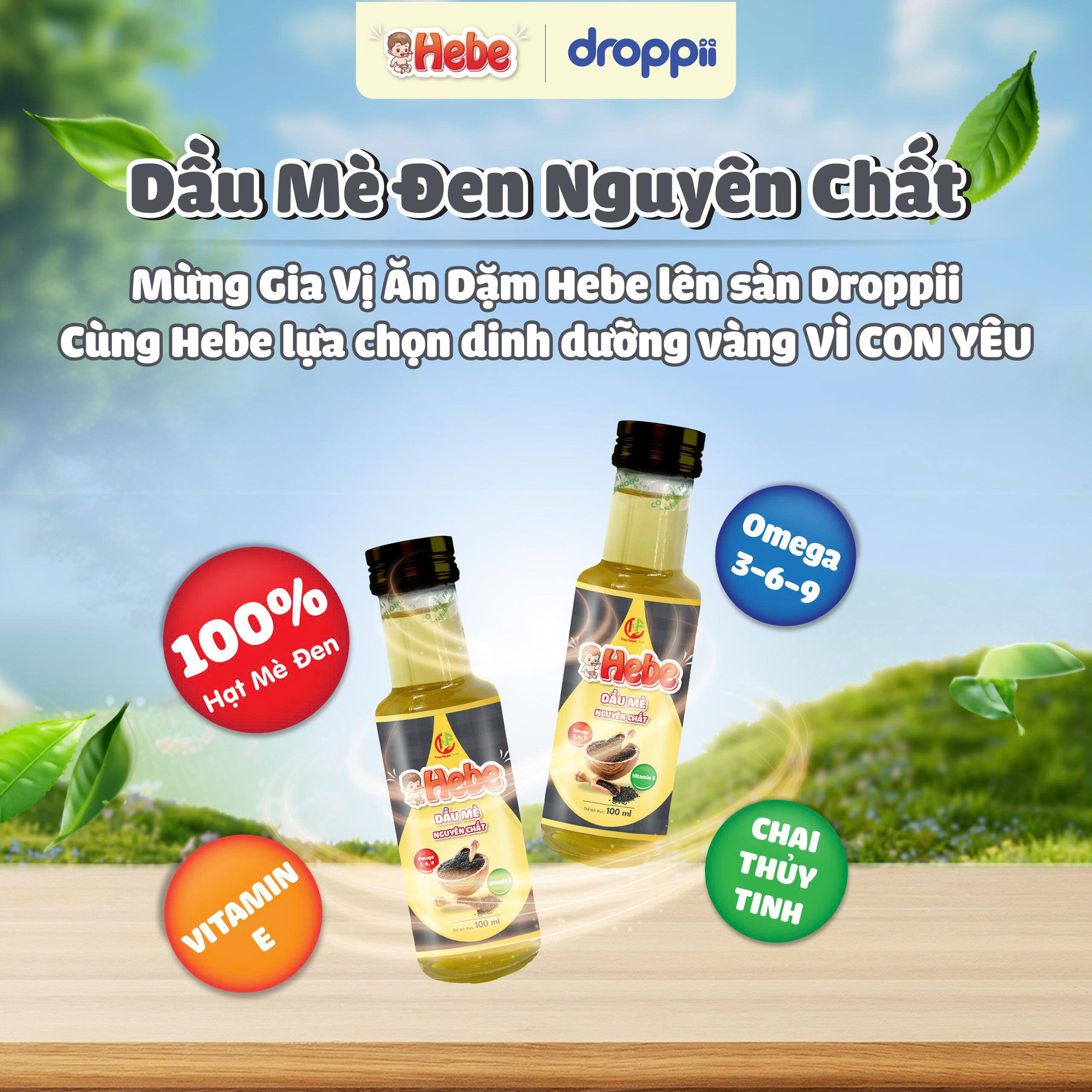 Dầu mè nguyên chất HEBE (chai 100ml)