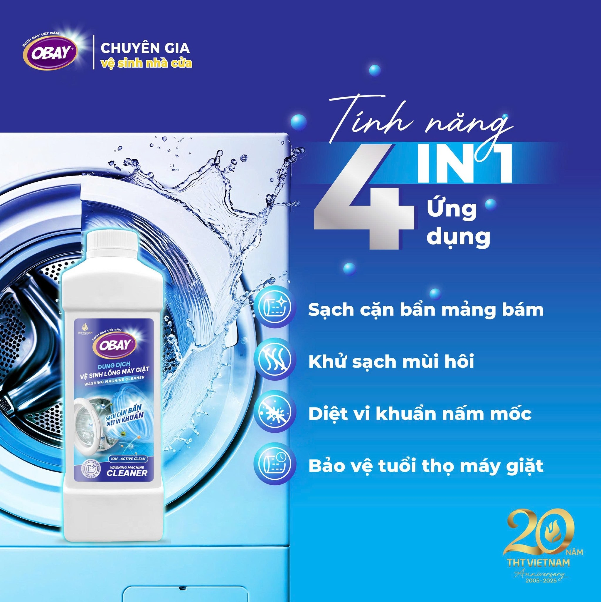 Dung dịch vệ sinh lồng máy giặt OBAY 1L