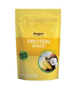 Bột protein thực vật lắc chuối sữa dừa hữu cơ Dragon Superfoods 450g