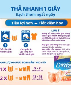 Viên giặt xả Carefor Matic hương gió xuân 315gram – Túi 30 viên (dùng cho máy giặt)