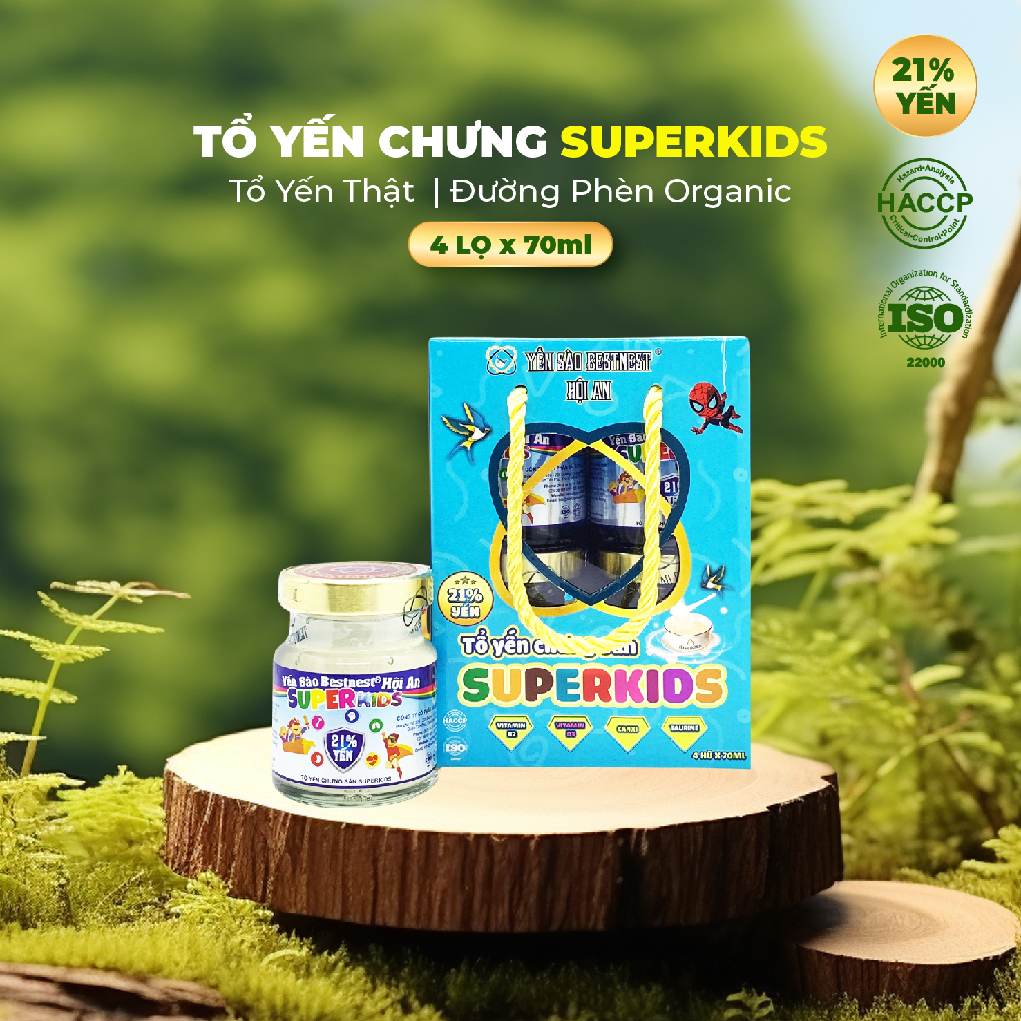 Hộp 4 hũ Yến Sào BESTNEST HỘI AN 21% Superkids