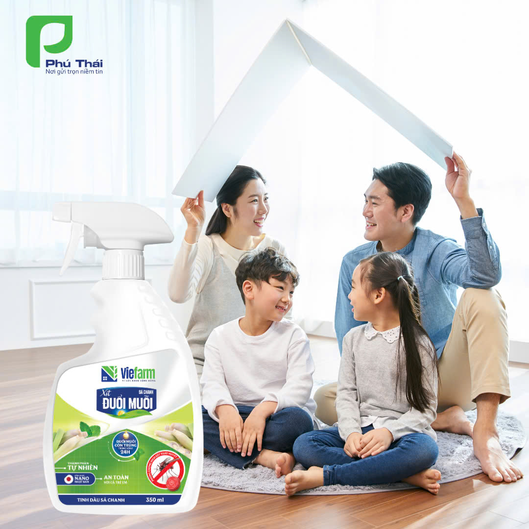 Đuổi muỗi tinh dầu sả chanh VIEFARM 350ml