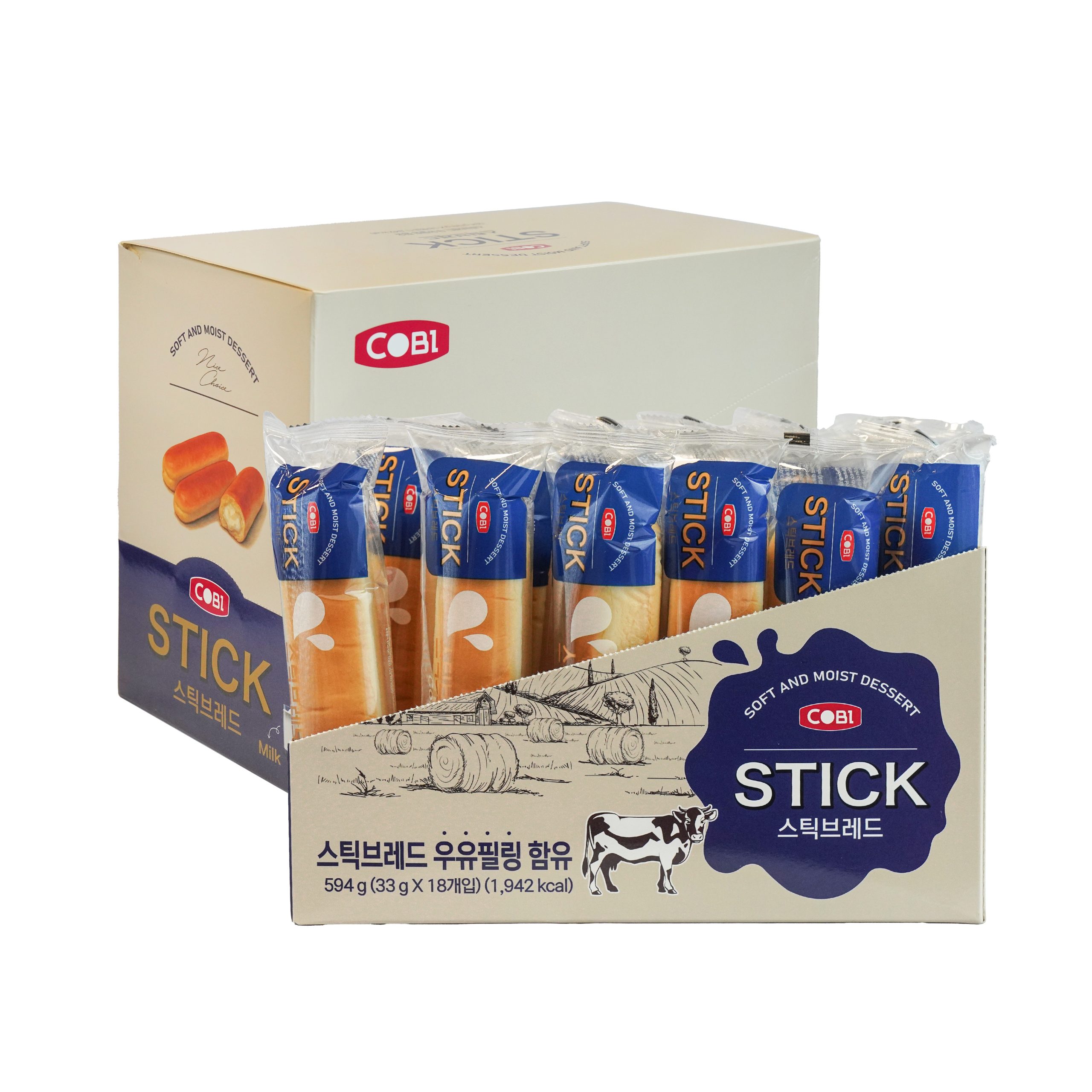 Bánh que sữa mềm COBI Stick Bread – Hộp 18 cái – Mềm mịn, dễ ăn, tiện mang theo_104093RD