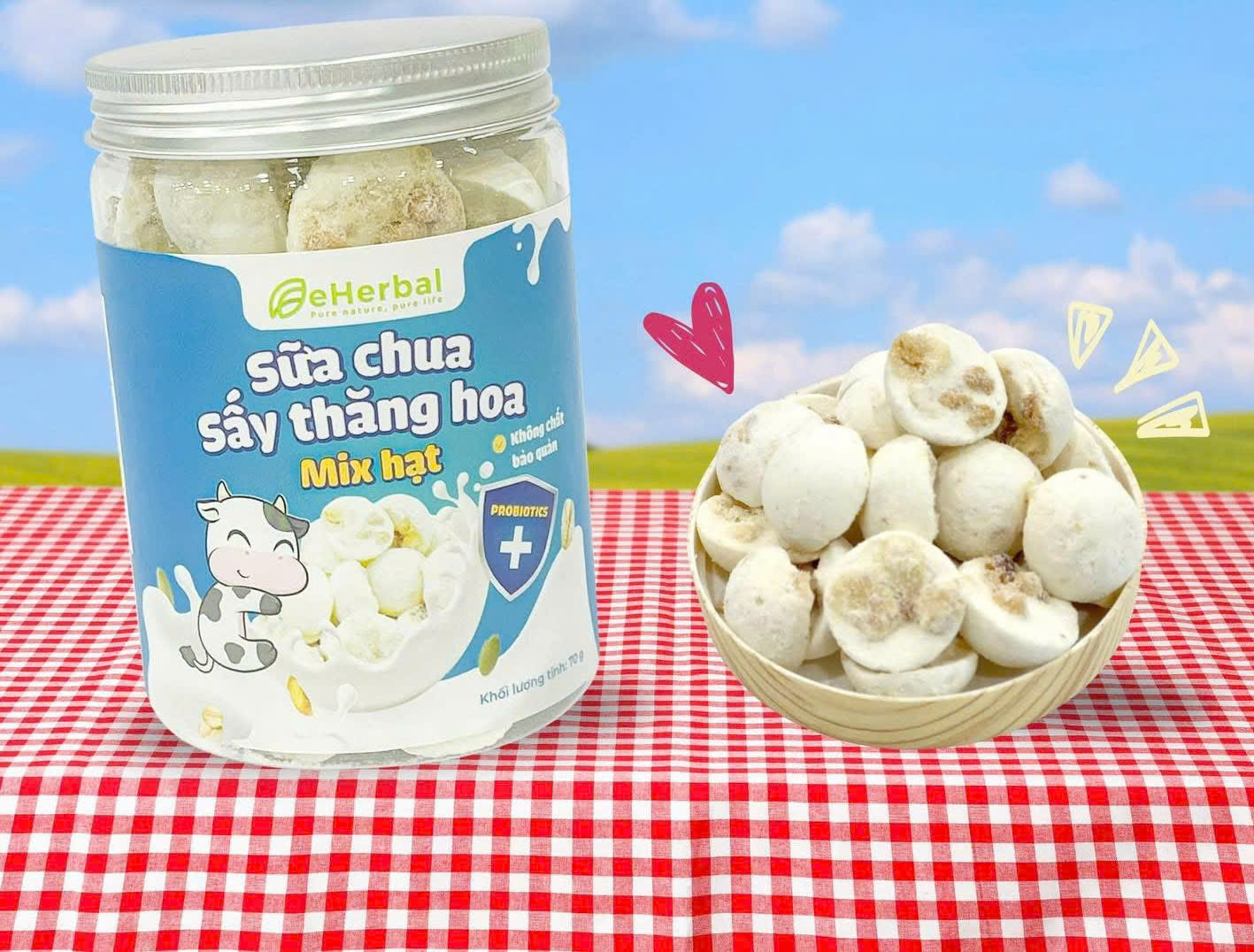 Sữa chua mix hạt sấy thăng hoa