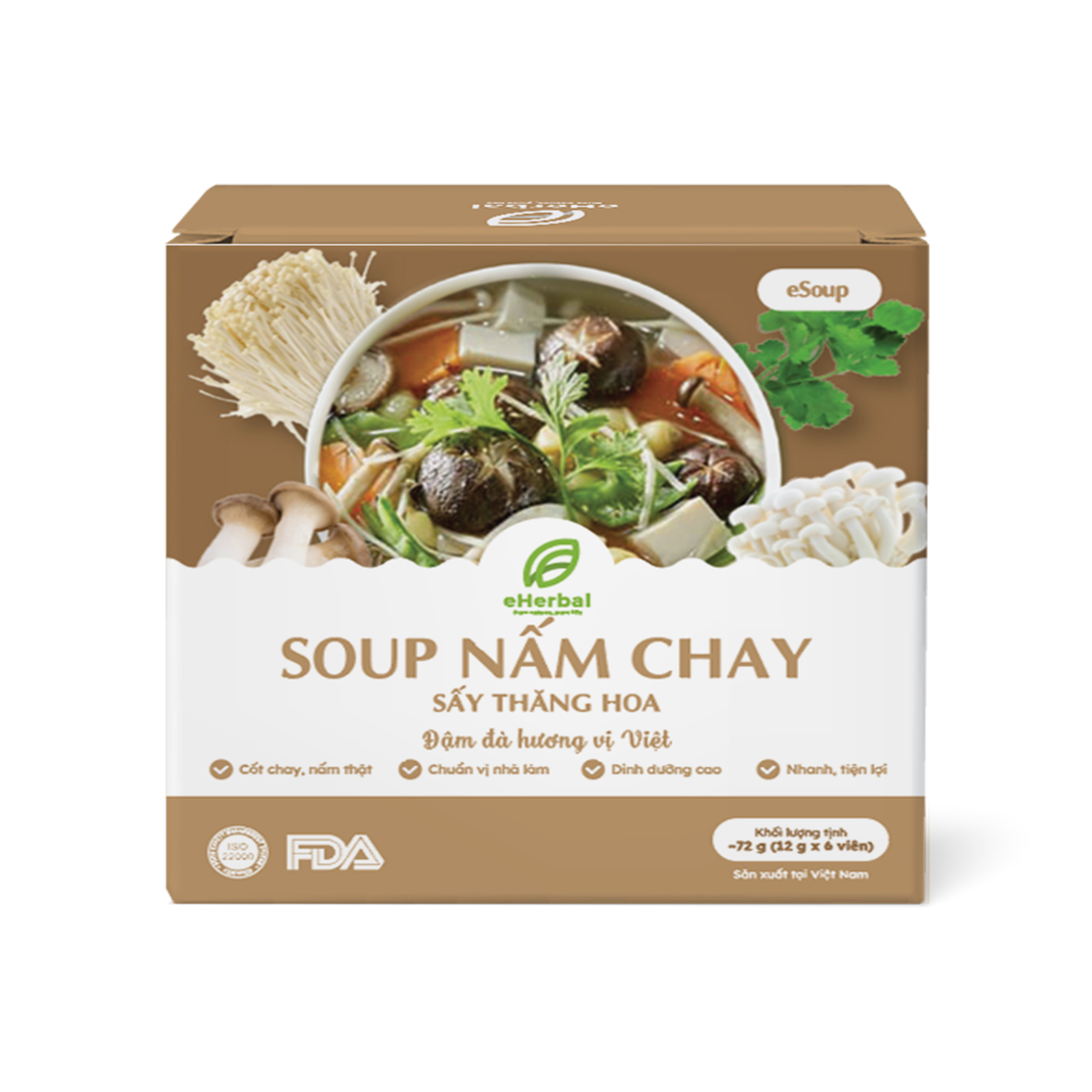 Súp nấm chay sấy thăng hoa eSoup
