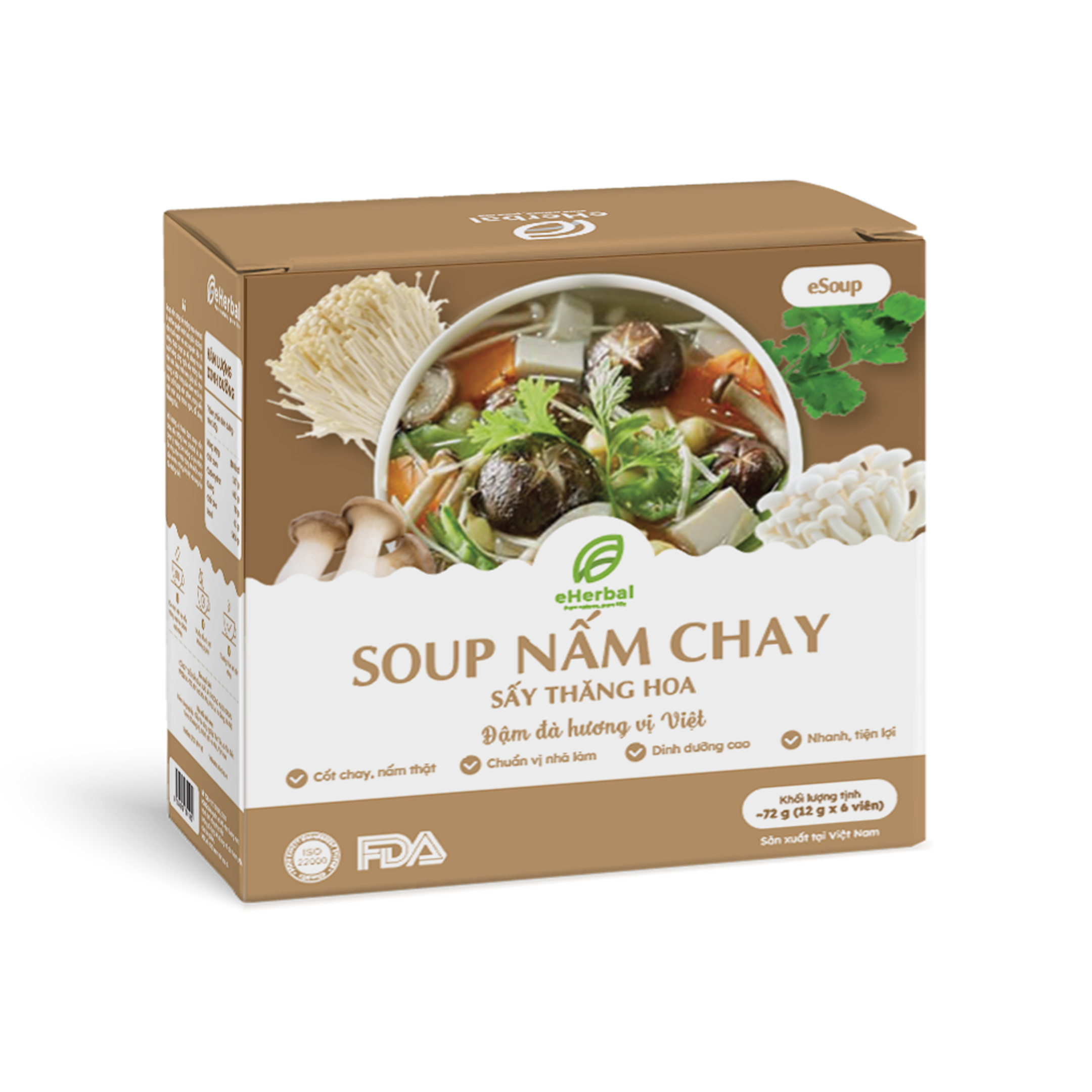 Súp nấm chay sấy thăng hoa eSoup