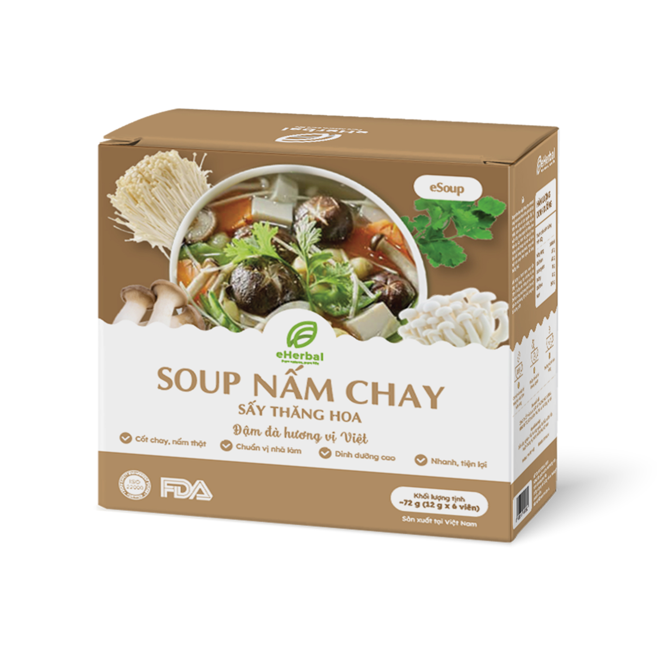 Súp nấm chay sấy thăng hoa eSoup