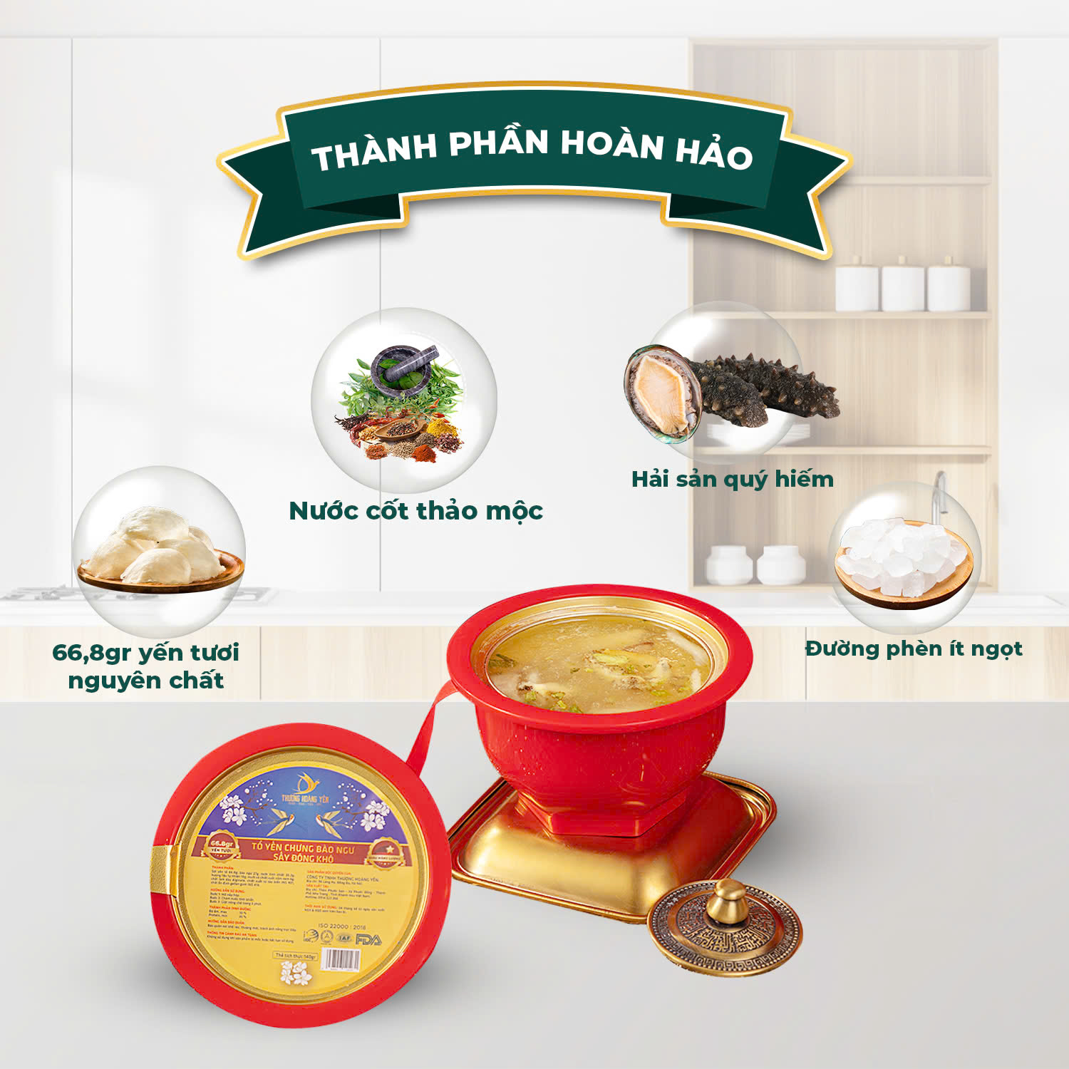 Súp yến TỰ SÔI, SẤY THĂNG HOA các vị THƯỢNG HOÀNG YẾN 140gr