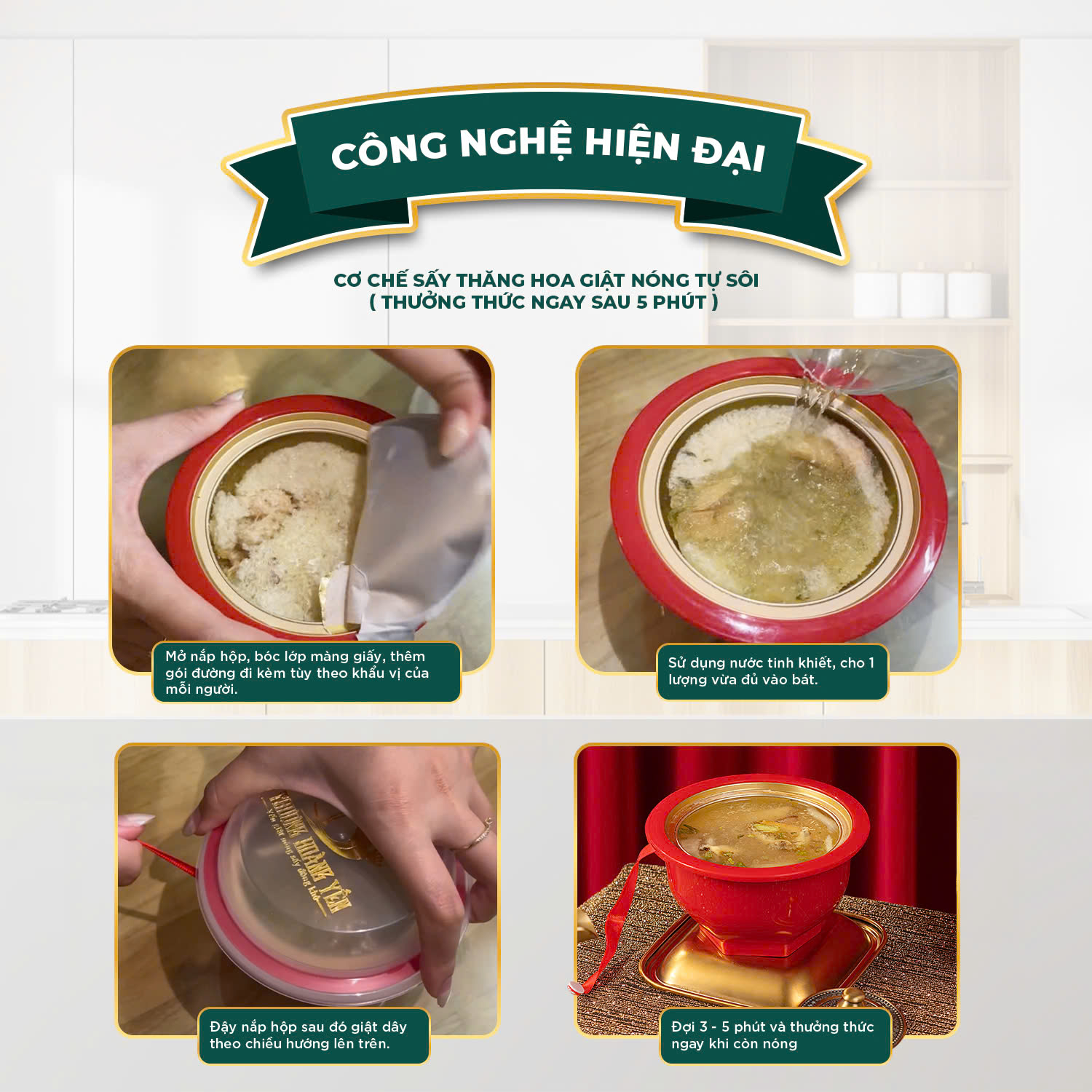 Súp yến TỰ SÔI, SẤY THĂNG HOA các vị THƯỢNG HOÀNG YẾN 140gr