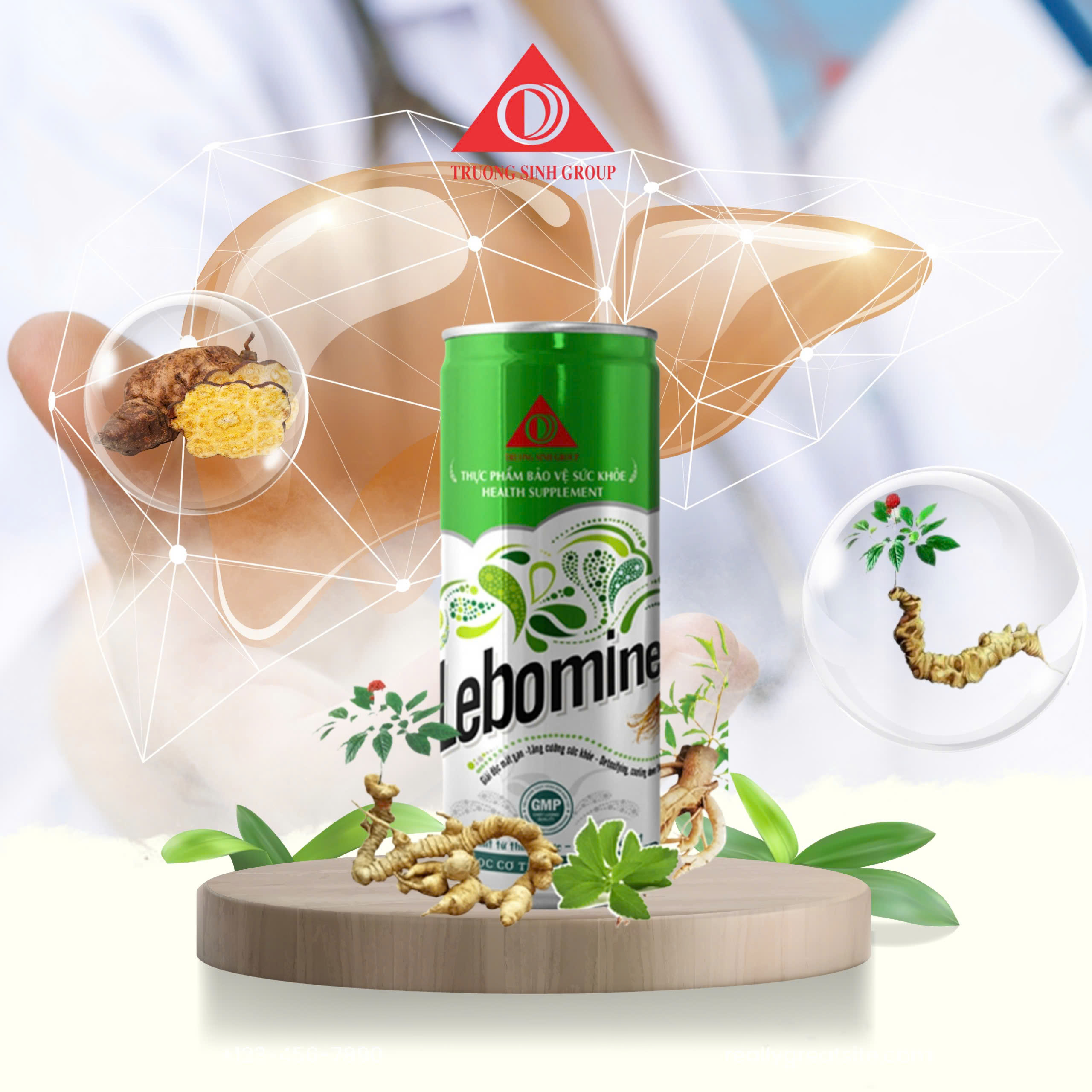 Nước uống Lebomine giải độc mát gan (Thùng 24 lon)