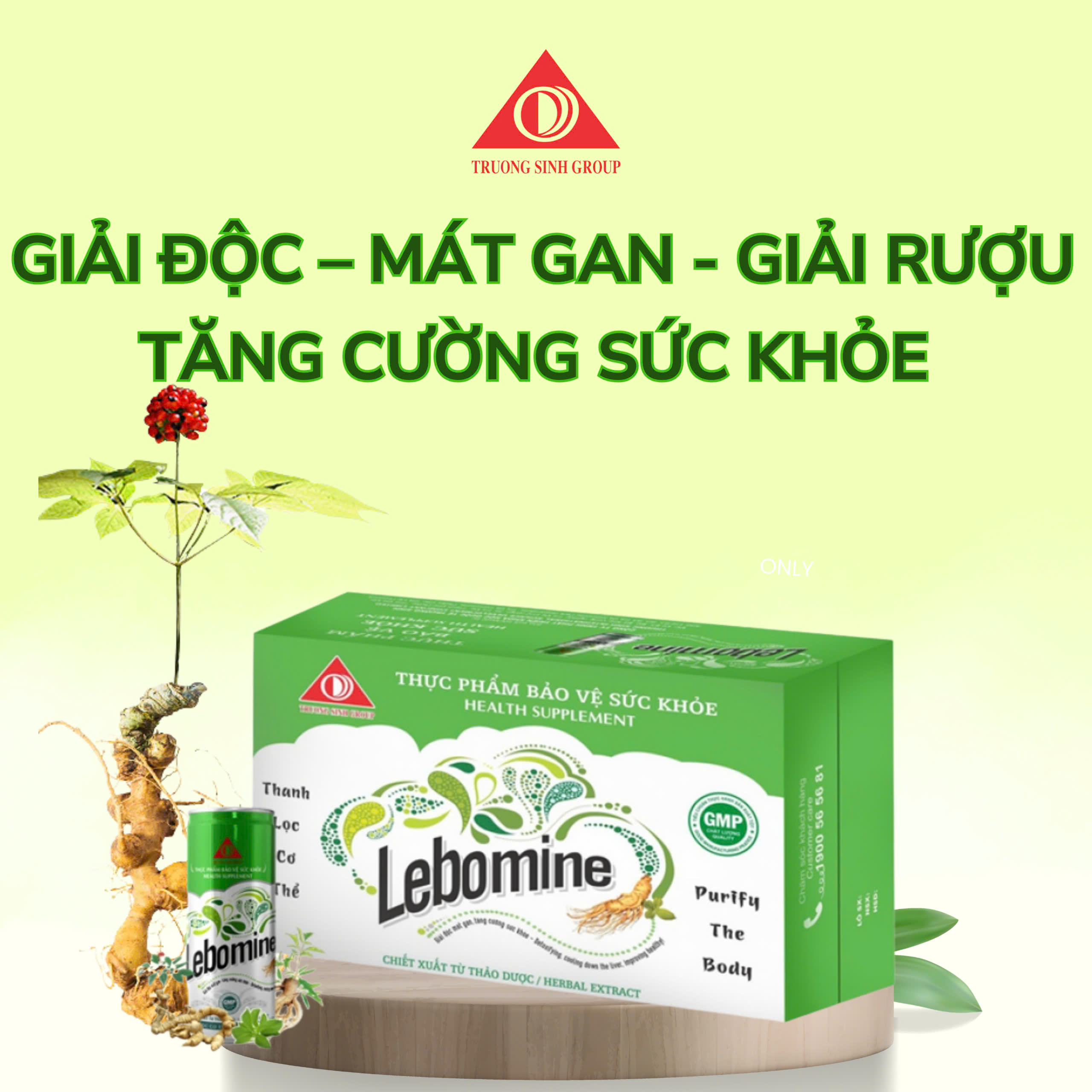 Nước uống Lebomine giải độc mát gan (Thùng 24 lon)