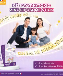 Thực phẩm bảo vệ sức khỏe VYPHYTOKID ZINC liposomé stick hỗ trợ bổ sung kẽm (hộp 14 gói)