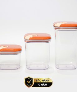 Set 3 hộp đựng thực phẩm khô (500-1000-1500ml) nhựa nguyên sinh pull box cao cấp OMADA – Model : M6933SI
