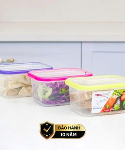 Set 3 Hộp đựng thực phẩm kháng khuẩn 550ml Sanaliving cao cấp OMADA – Model : S2312CA