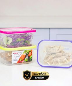 Set 3 Hộp đựng thực phẩm kháng khuẩn 550ml Sanaliving cao cấp OMADA – Model : S2312CA