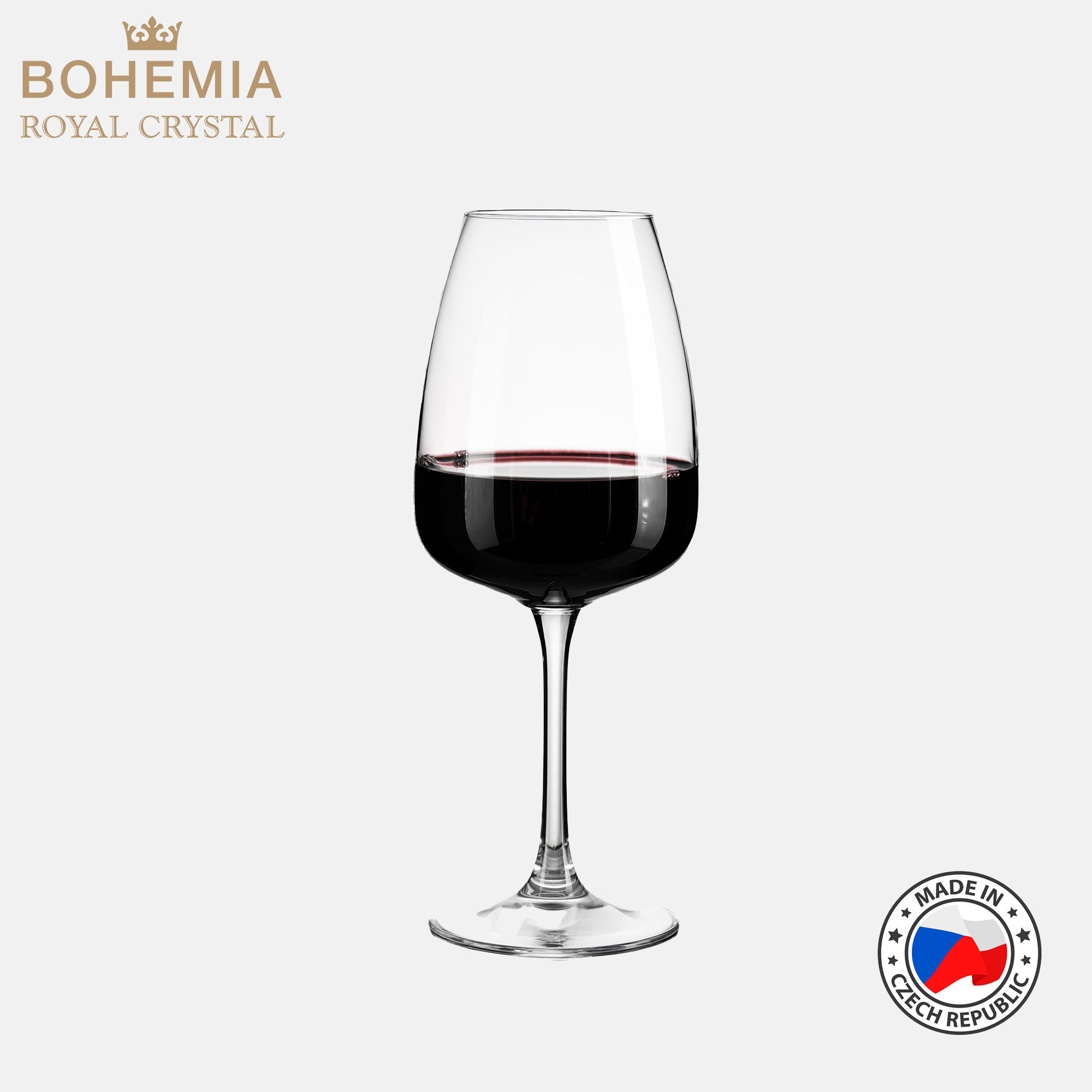 Ly Vang pha lê 480ml Bohemia Royal Crystal Set 6 ly – MODEL: Fascino 480ml