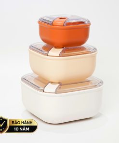 Set 3 hộp đựng thực phẩm (425-1000-2000ml) nhựa nguyên sinh pull box cao cấp OMADA – Model: M6753CA1