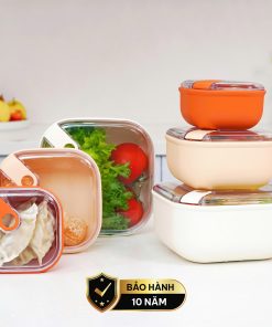 Set 3 hộp đựng thực phẩm (425-1000-2000ml) nhựa nguyên sinh pull box cao cấp OMADA – Model: M6753CA1