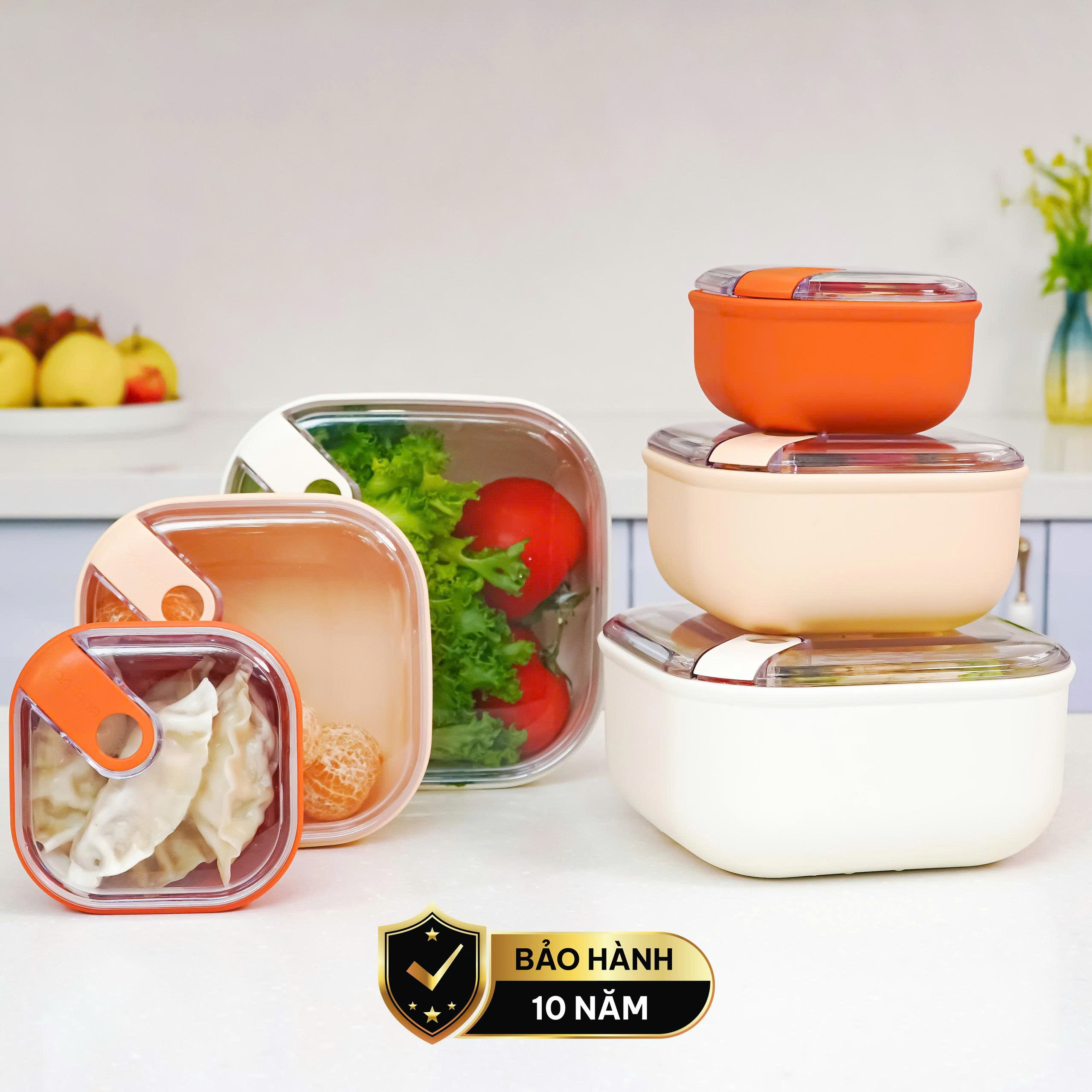 Set 3 hộp đựng thực phẩm (425-1000-2000ml) nhựa nguyên sinh pull box cao cấp OMADA – Model: M6753CA1