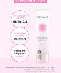 Kem Chống Nắng Nâng Tone Căng Bóng Cấp Ẩm Cho Mọi Loại Da Cell Fusion C Aqua Tone Up Suncreen 100 SPF 50+ PA++++ 50ml