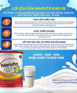Naruto Kao IQ – Dinh dưỡng cho trẻ 1-10 tuổi, hỗ trợ miễn dịch, phát triển chiều cao & trí não 850g