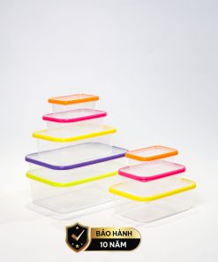 Set 8 hộp đựng thực phẩm kháng khuẩn Sanaliving cao cấp OMADA – Model: S2336CA