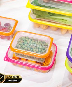 Set 8 hộp đựng thực phẩm kháng khuẩn Sanaliving cao cấp OMADA – Model: S2336CA