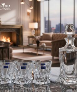 Bộ bình rượu Whisky 850ml và set 6 ly pha lê 340ml Bohemia Royal Crystal