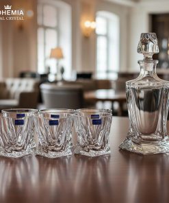 Bộ bình rượu Whisky 850ml và set 6 ly pha lê 340ml Bohemia Royal Crystal