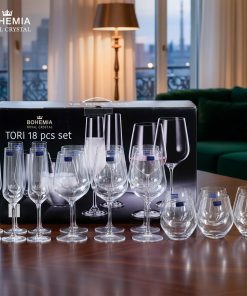 Bộ 18 ly pha lê TORI SET Bohemia Royal Crystal – Model: TORI SET 18pc