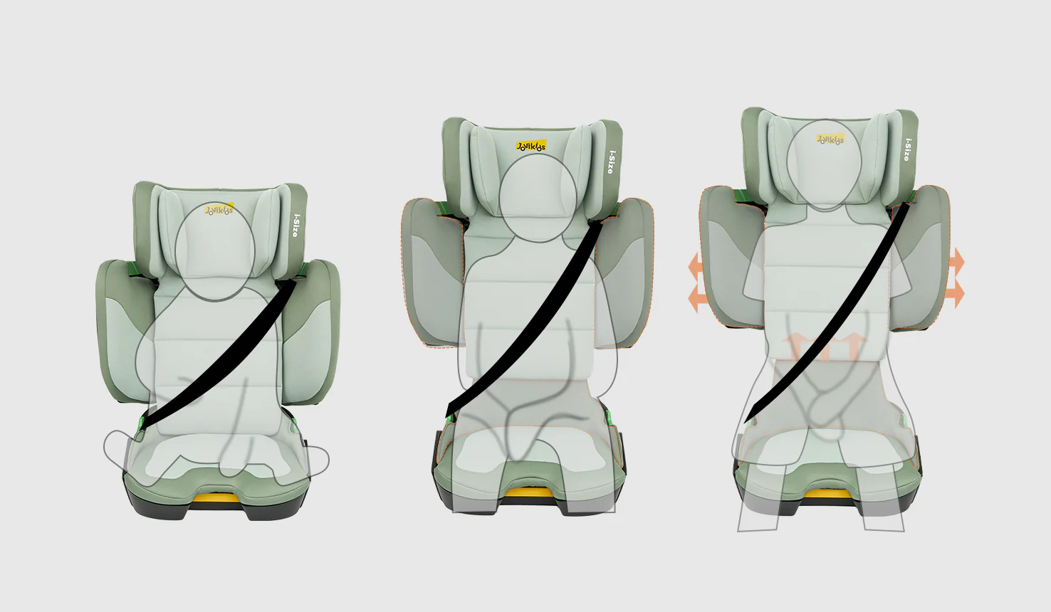 Ghế nâng chiều cao, lưng cao di động Jovikids Rober i-Size 100-150cm