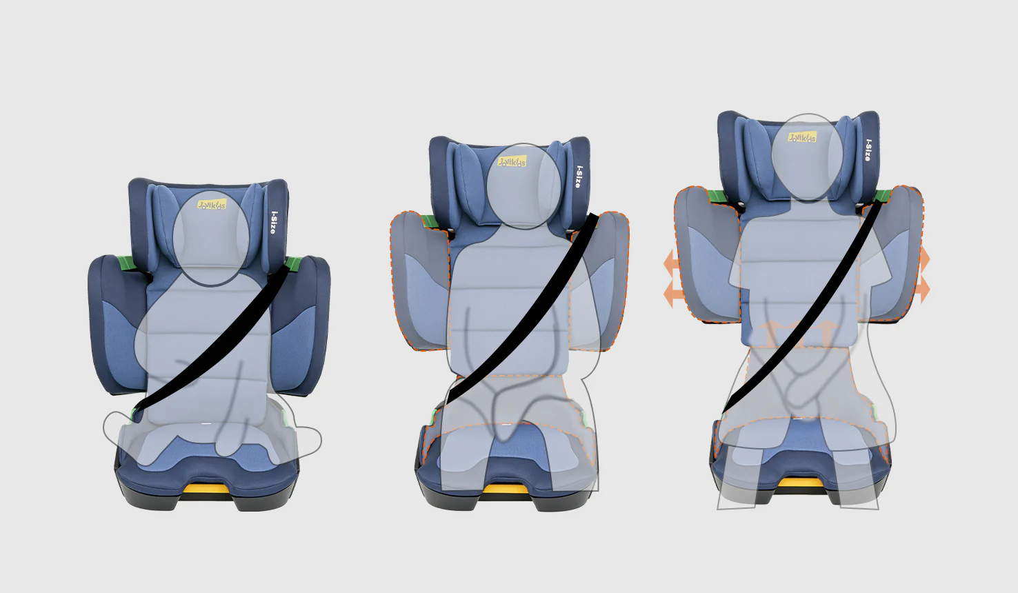 Ghế nâng chiều cao, lưng cao di động Jovikids Rober i-Size 100-150cm