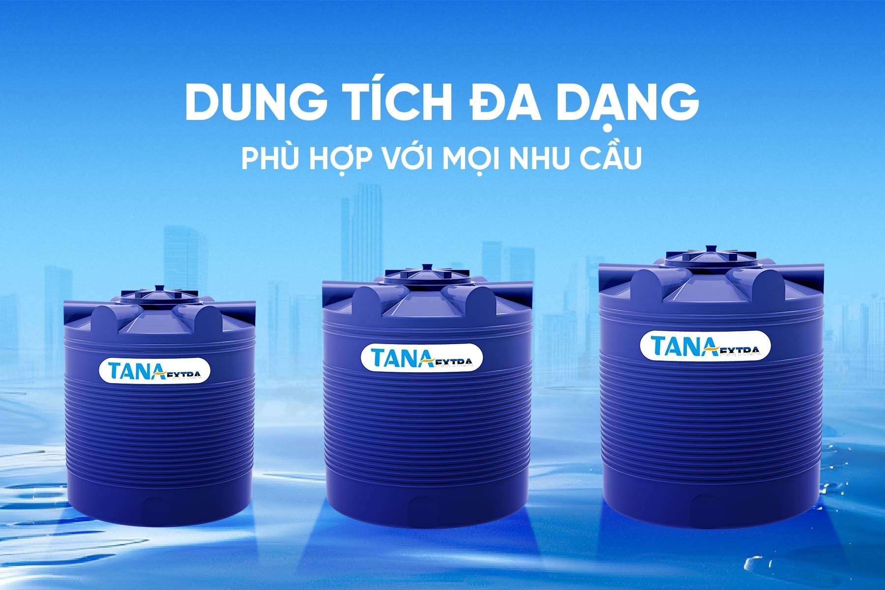 Bồn nhựa Tân Á 1.000D EX- bồn đứng ( Phân phối từ khu vực Bình Định trở ra phía Bắc)