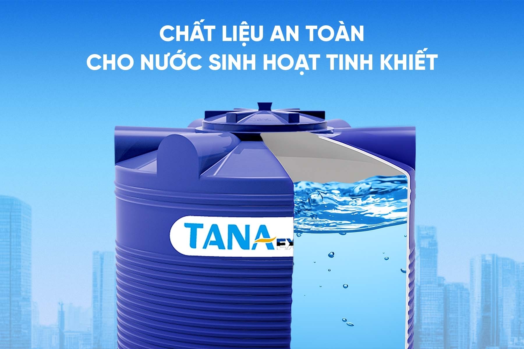 Bồn nhựa Tân Á 1.000D EX- bồn đứng ( Phân phối từ khu vực Bình Định trở ra phía Bắc)