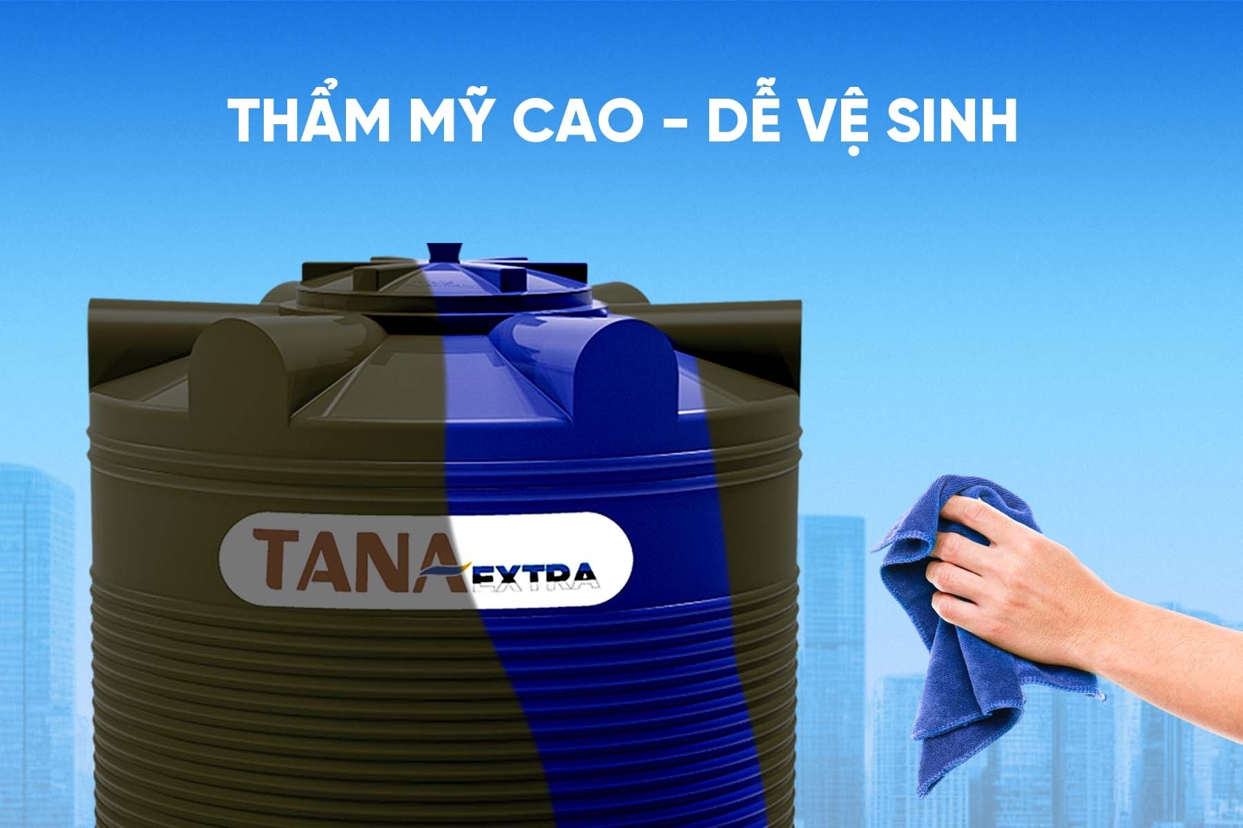 Bồn nhựa Tân Á 1.000D EX- bồn đứng ( Phân phối từ khu vực Bình Định trở ra phía Bắc)