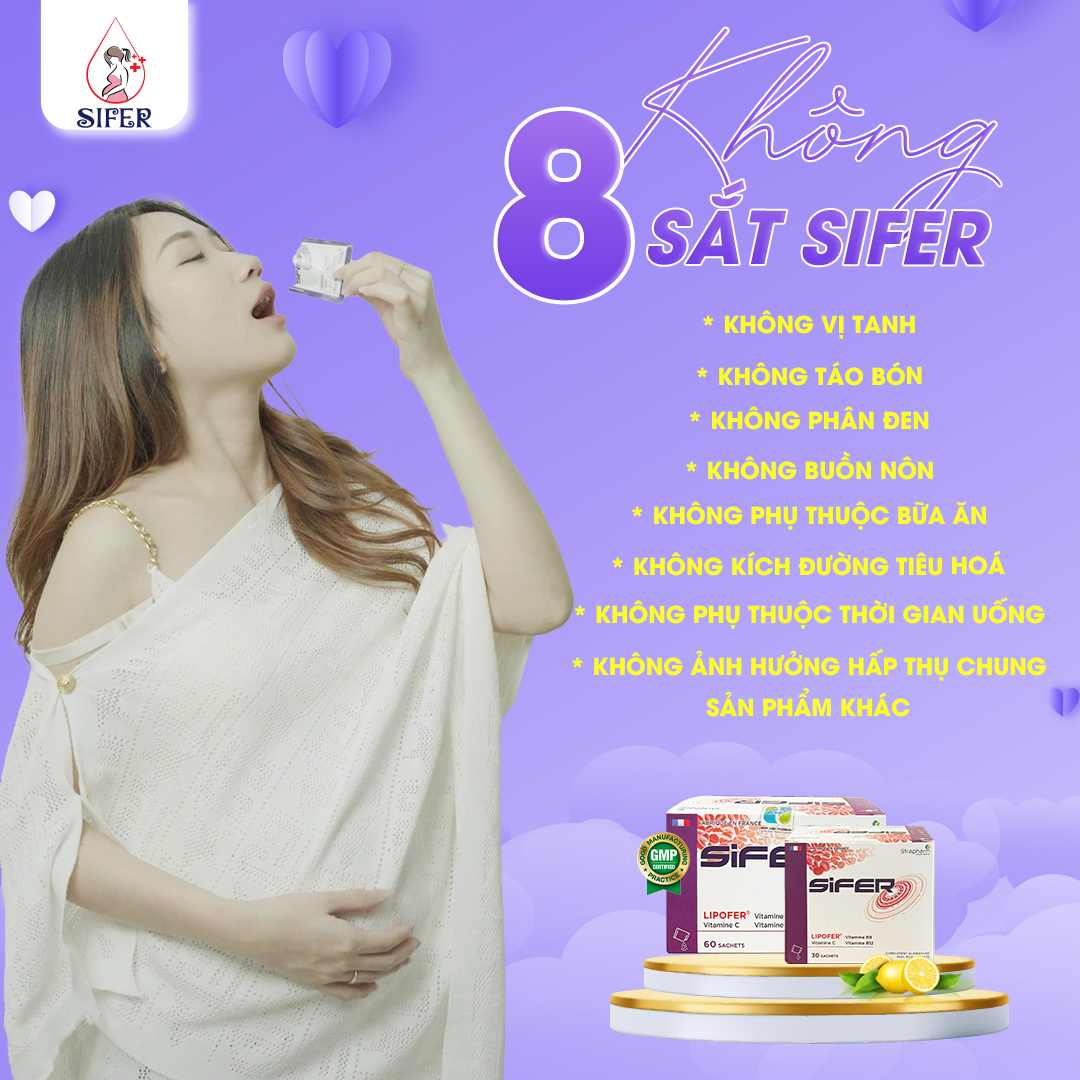Thực phẩm bảo vệ sức khỏe bổ sung sắt SIFER (Hộp 30 gói)