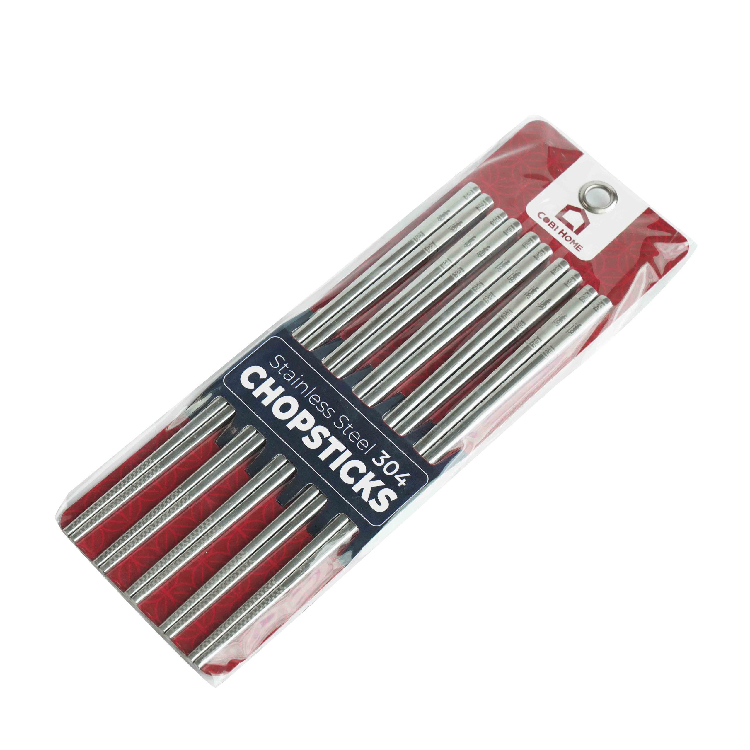 Set đũa Inox 5 đôi khắc chữ PHÚC mang ý nghĩa may mắn bình an – COBI