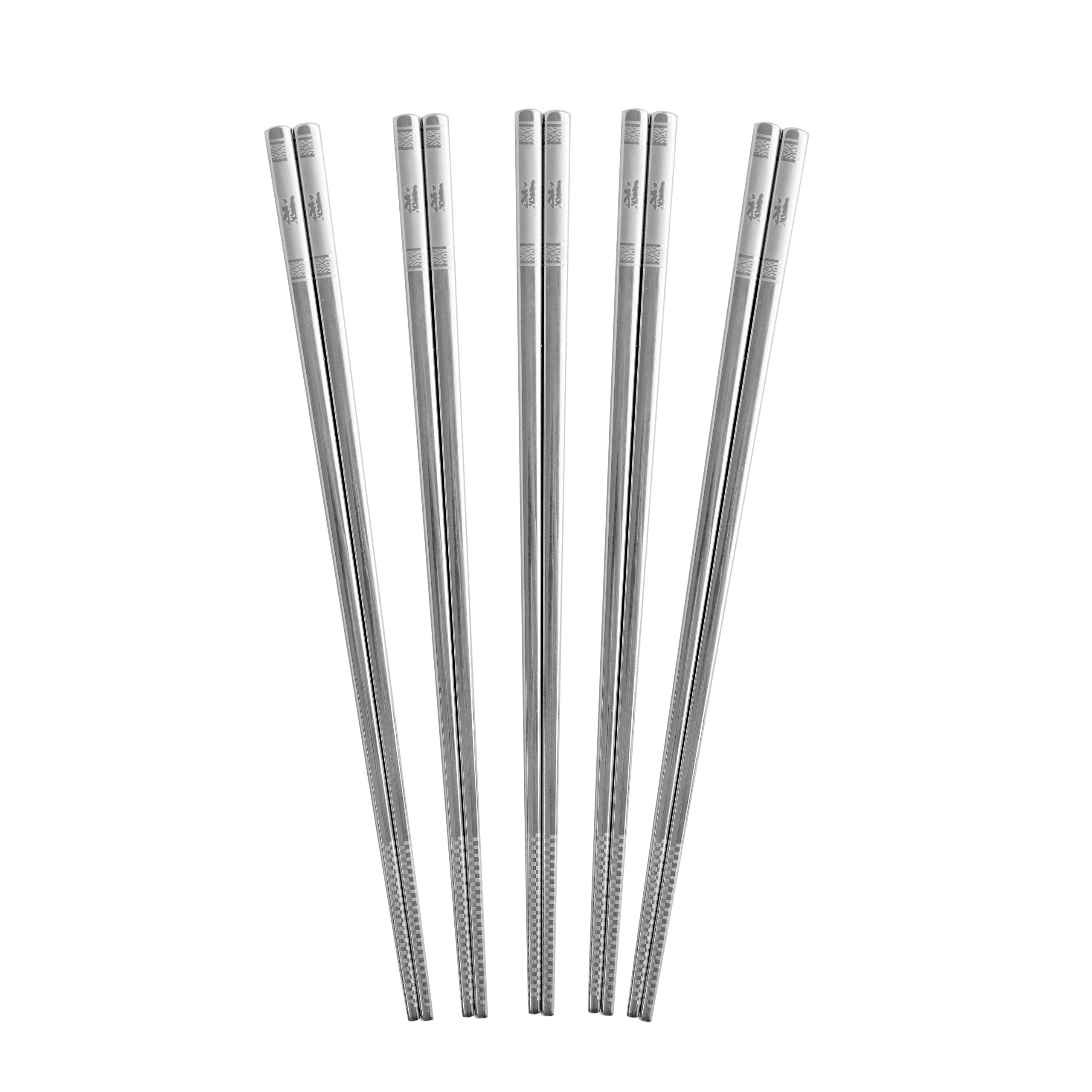 Set đũa Inox 5 đôi khắc chữ PHÚC mang ý nghĩa may mắn bình an – COBI