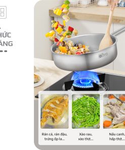 CHẢO INOX OLIVO P2055 Kèm nắp