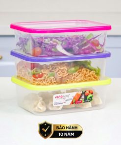 Set 3 hộp đựng thực phẩm kháng khuẩn 2100ml Sanaliving cao cấp OMADA – Model: S2323CA