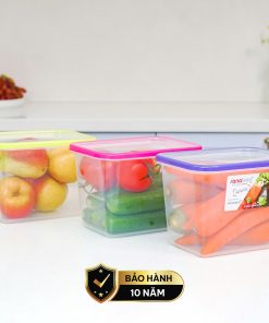 Set 3 hộp đựng thực phẩm kháng khuẩn 2100ml Sanaliving cao cấp OMADA – Model: S2323CA