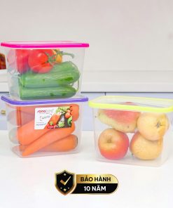 Set 3 hộp đựng thực phẩm kháng khuẩn 2100ml Sanaliving cao cấp OMADA – Model: S2323CA