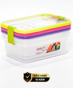Set 3 Hộp đựng thực phẩm Kháng khuẩn 1000 ml Sanaliving cao cấp OMADA – Model: S2321CA