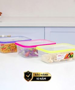 Set 3 Hộp đựng thực phẩm Kháng khuẩn 1000 ml Sanaliving cao cấp OMADA – Model: S2321CA