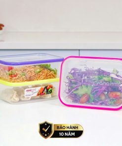 Set 3 Hộp đựng thực phẩm Kháng khuẩn 1000 ml Sanaliving cao cấp OMADA – Model: S2321CA
