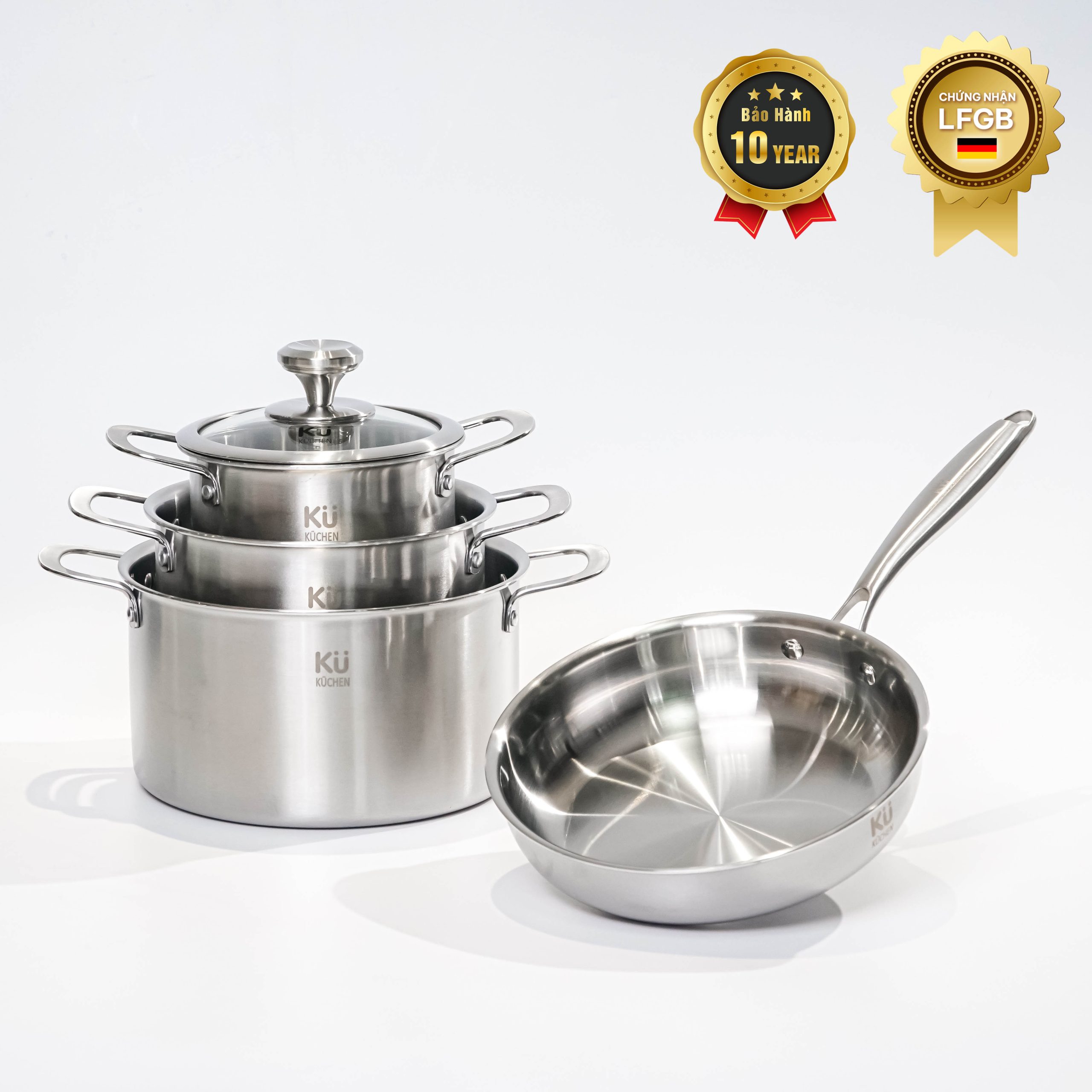 Bộ nồi inox cao cấp KUCHEN (LFGB) KU 3326