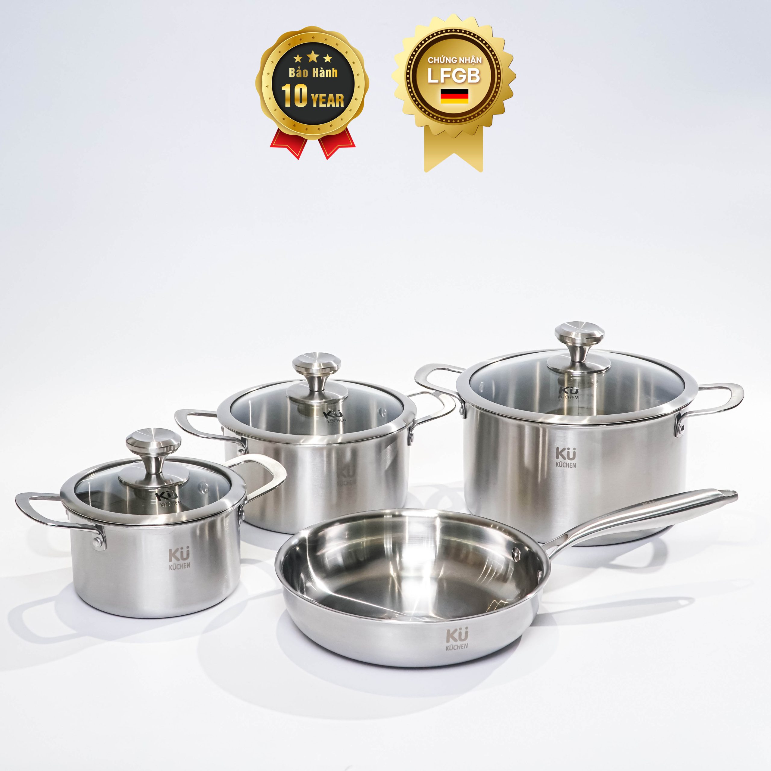Bộ nồi inox cao cấp KUCHEN (LFGB) KU 3326