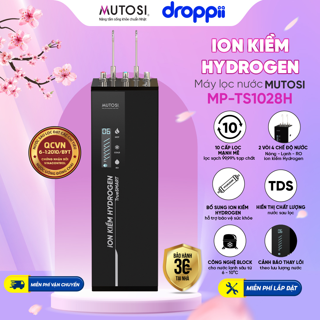 Máy lọc nước Ion Kiềm Hydrogen Nóng Lạnh Nguội Truesmart MP-TS1028H