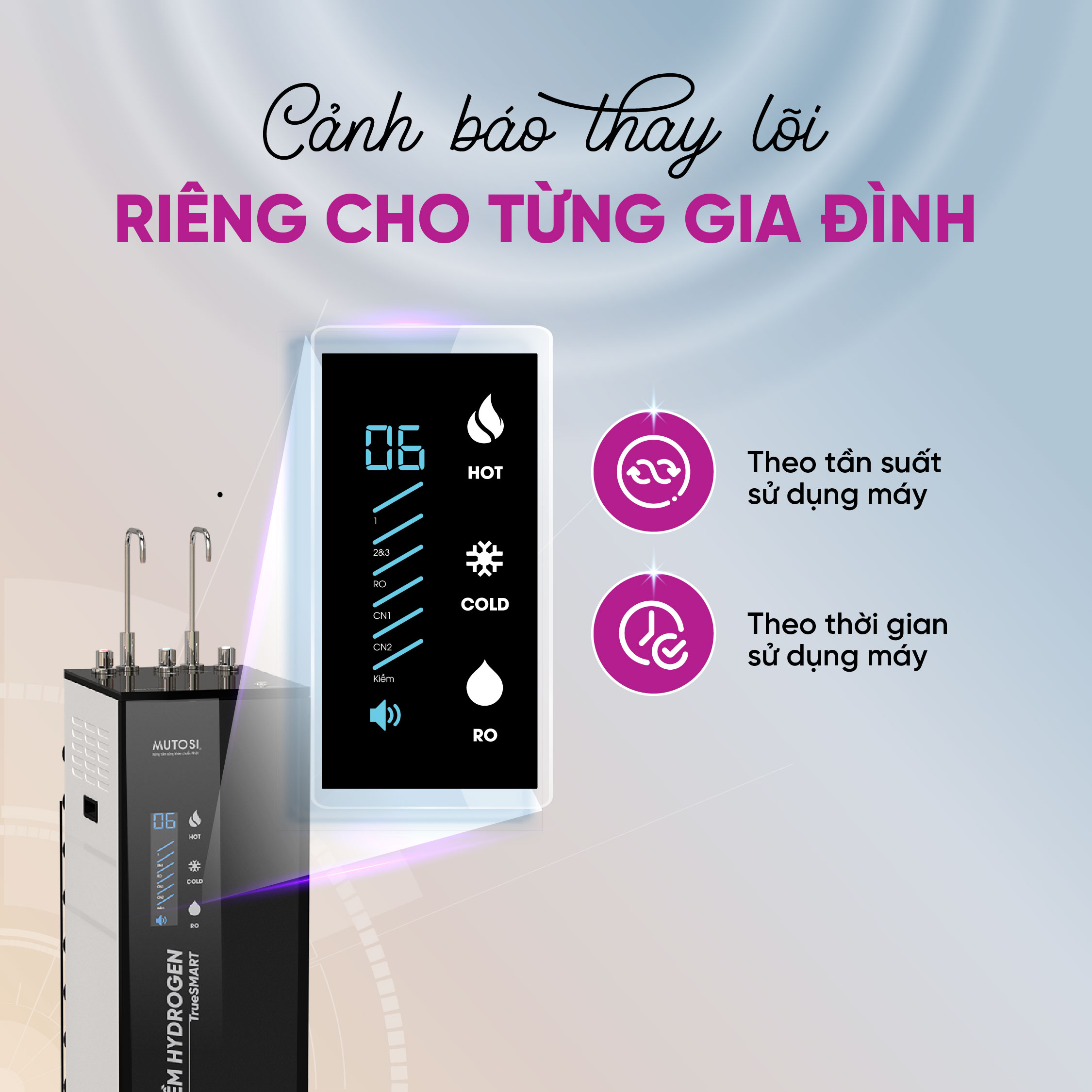Máy lọc nước Ion Kiềm Hydrogen Nóng Lạnh Nguội Truesmart MP-TS1028H